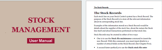Technical writing samples: Brendan Munnelly - Stock Control