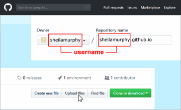 Creating an account for web hosting on GitHub