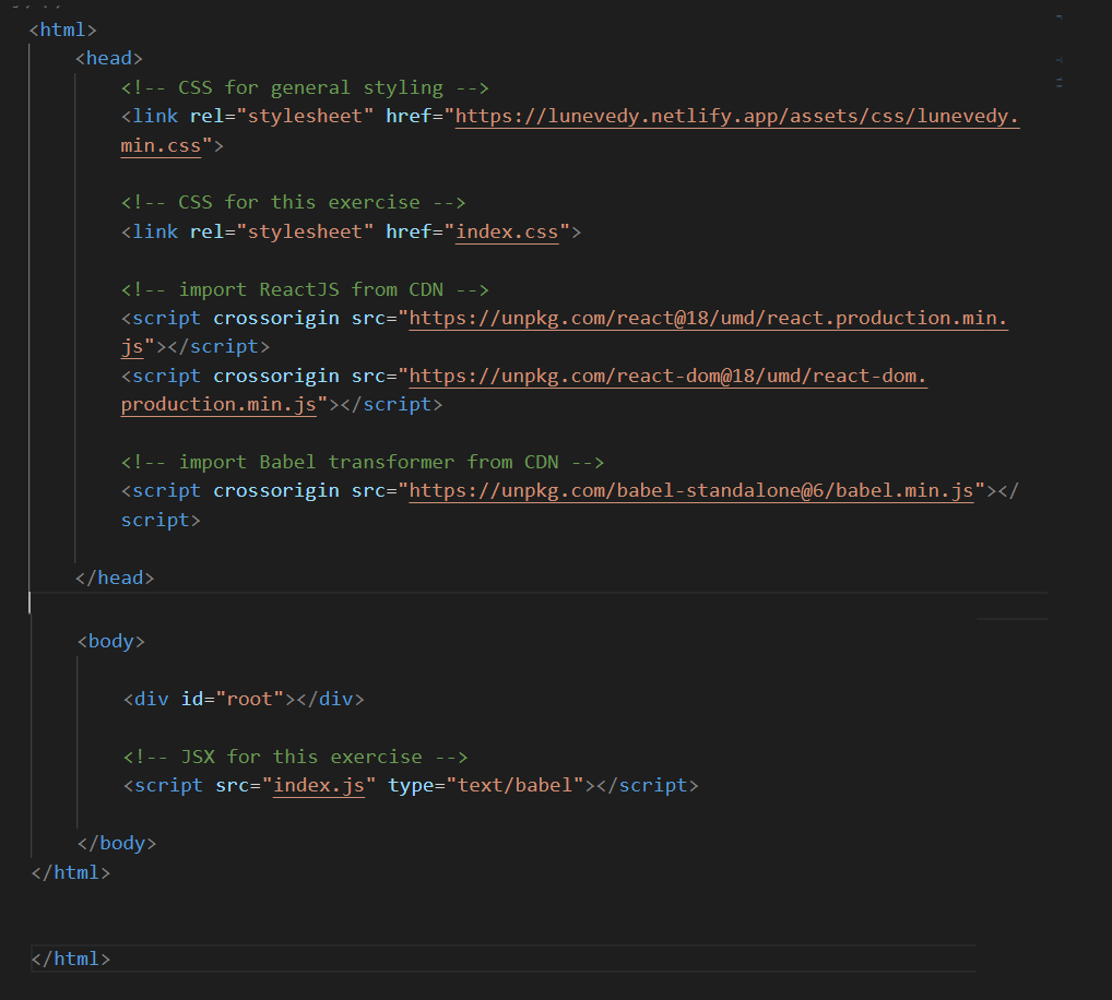 ReactJS sample screen