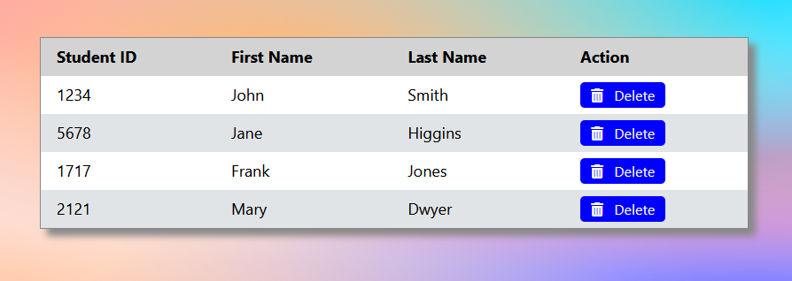 Delete table row