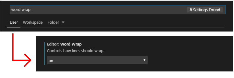 Word Wrap: Microsoft Visual Studio Code