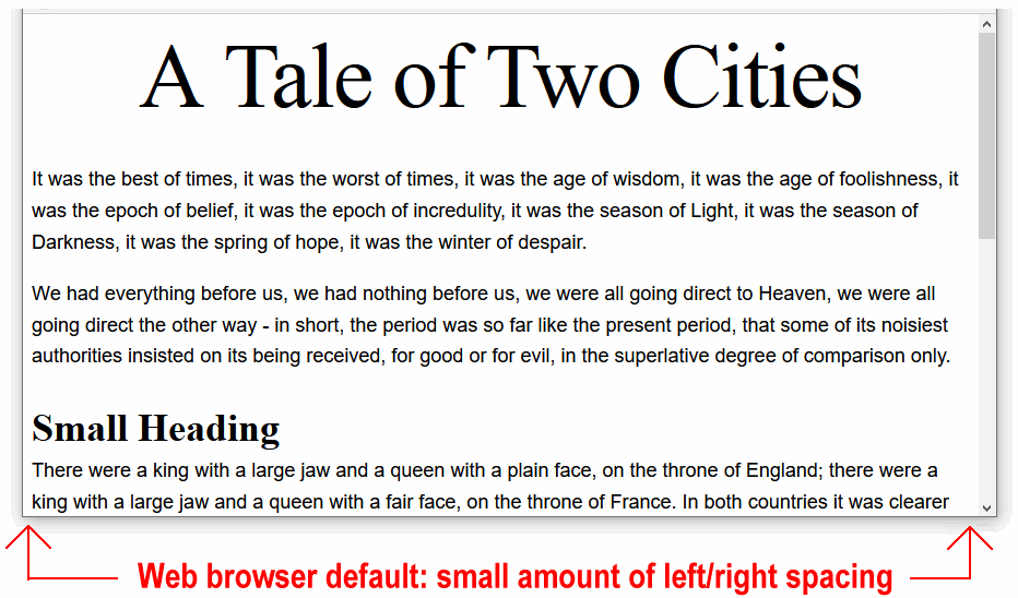 white space in left and right margins