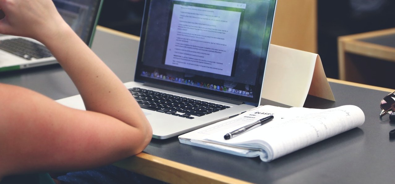 Student at computer screen