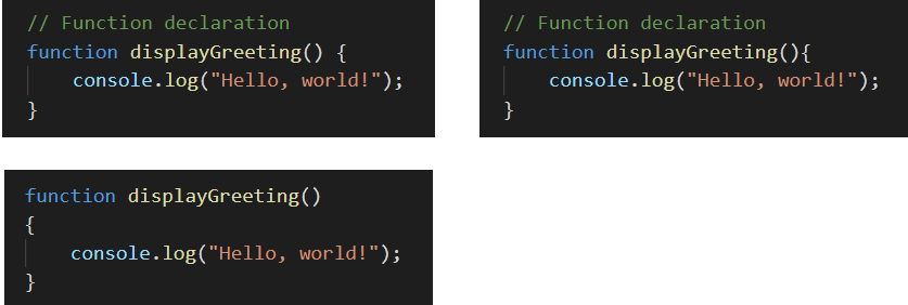 JavaScript function declaration styles