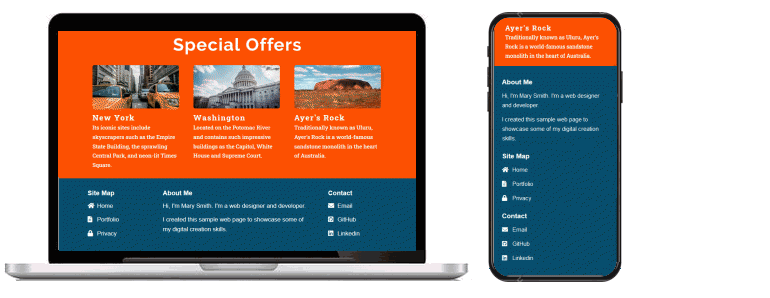 travel website footer design