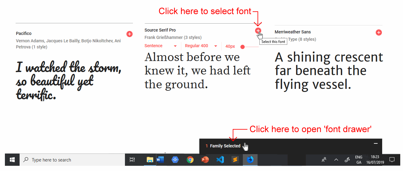 Project Animation Google Fonts