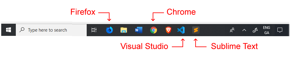 Windows Taskbar icons