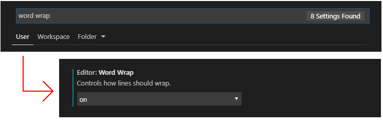 Word Wrap: Microsoft Visual Studio Code