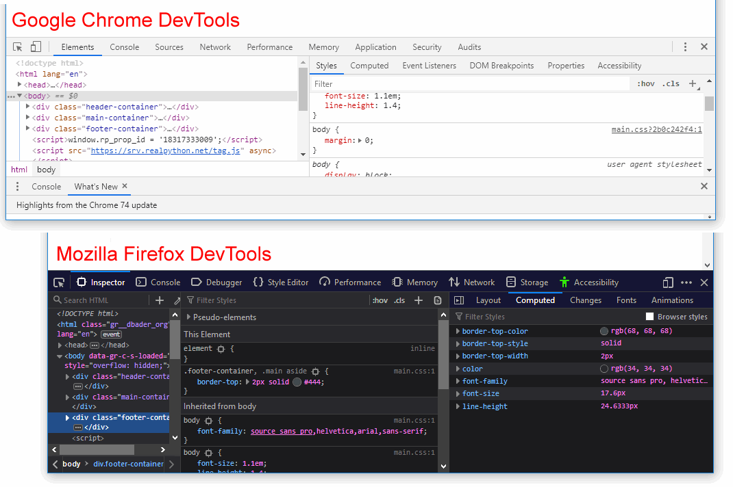 Tutorial Web Browsers: DevTools